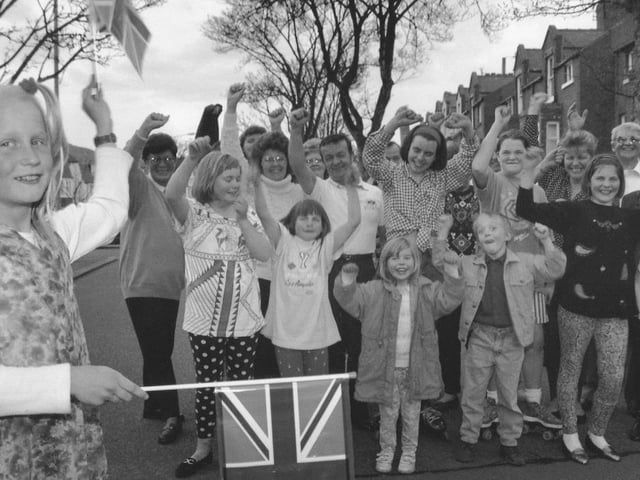 Claire Griffiths, front left, and other residents of Moorland Road.