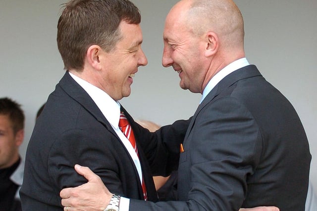 Ian Holloway with Nottingham Forest boss Billy Davies prior to kick-off