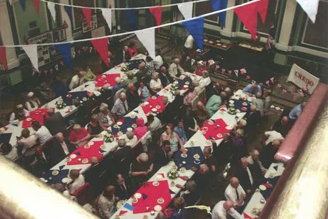 VE Day celebrations at Halifax Town Hall for the 60th anniversary in 2005. Picture: Calderdale Council.