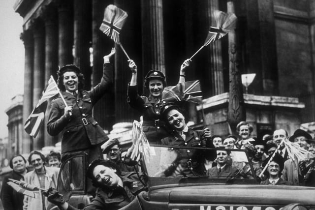 In May 1945, World War II came to an end. Millions of people took to the streets to celebrate, with flags, bunting and street parties galore.