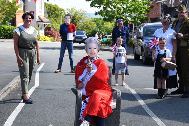 Even 'HM' made it to Lancashire to join in the VE Day 75th anniversary celebrations in Croft Way, Longridge