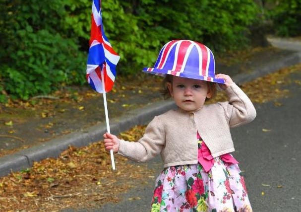Matilda Allen, 16 months old, joins in the festivities in Rawsthorne Road, Penwortham