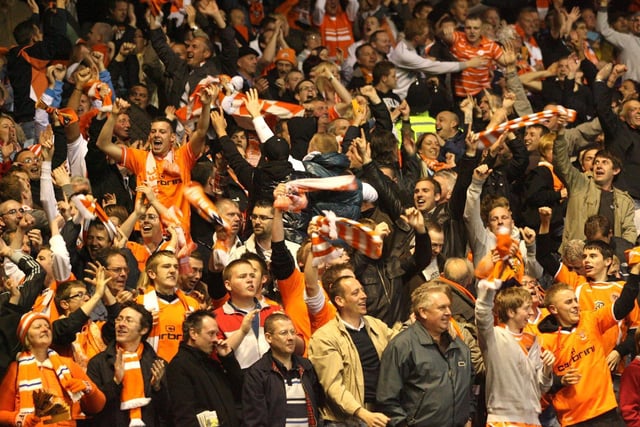There were jubilant scenes of celebrations among the delirious 2,000 Blackpool fans