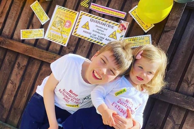 Gemma Frost said: "Both my childrens birthdays . Complete with lots of printable decorations, handmade T-shirts A lockdown bbq for just us 4 with homemade Victoria sponge cake. Was a fab day. Stay safe everyone."