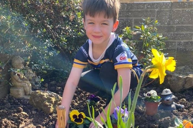 Leanne Judge said: "Jack age 6 doing some gardening - its about keeping the kids busy whilst learning some new skills."