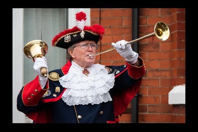 Blackpool Town Crier Barry leads the applause for NHS heroes outside his home every Thursday