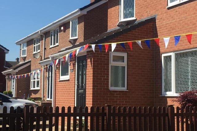 Susan Bayford said: "Used 50 metres of home made bunting to decorate part of our street. Having a tea party this afternoon with some of the neighbours at a distance of course."