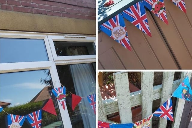 Karina Dee said: "11 yr old son made our bunting for today's BBQ in the front garden."