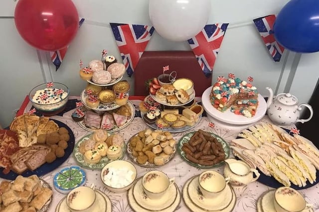Leanne Short; "A VE Day tea party, dropped some of this off to some neighbours' doorsteps."