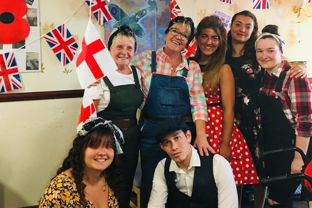 Staff at The Sands care home in Morecambe celebrating VE Day.
