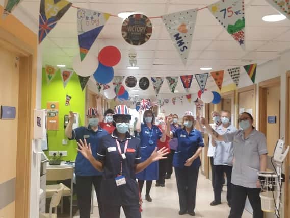 Calderdale and Huddersfield NHS Foundation Trust staff celebrate VE Day. Photo by Calderdale and Huddersfield NHS Foundation Trust.