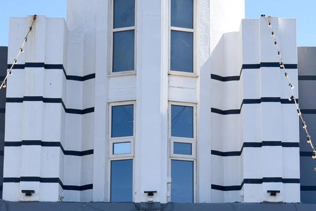 Where might this Art Deco looking facade be?