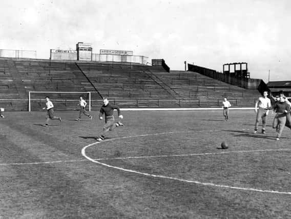 Blackpool players training in 1938