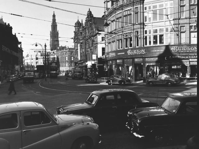 A bustling Duncan Street in October 1956.