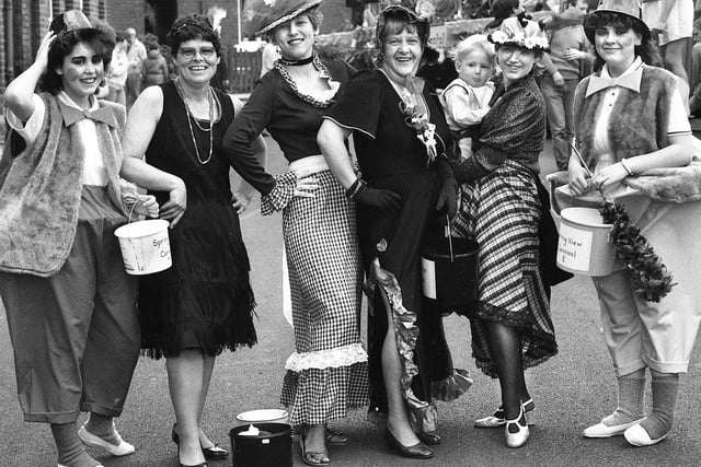 Fashionable ladies from Lower Ince Labour Club at Springview Carnival on the weekend of May 25th and 26th 1985.