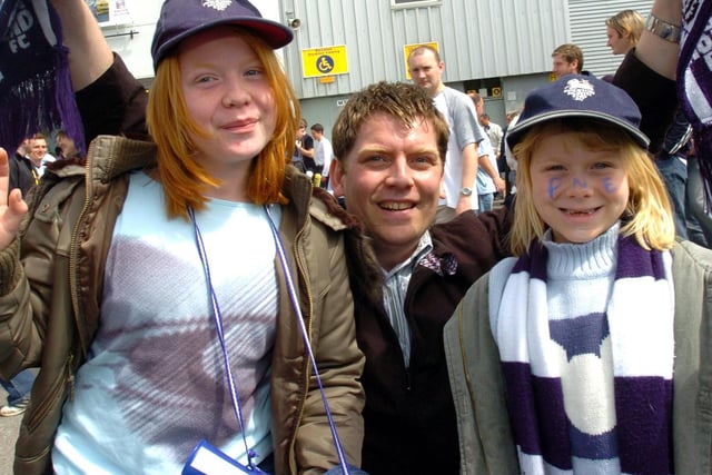 A family of PNE supporters get ready for the play-off game against Derby