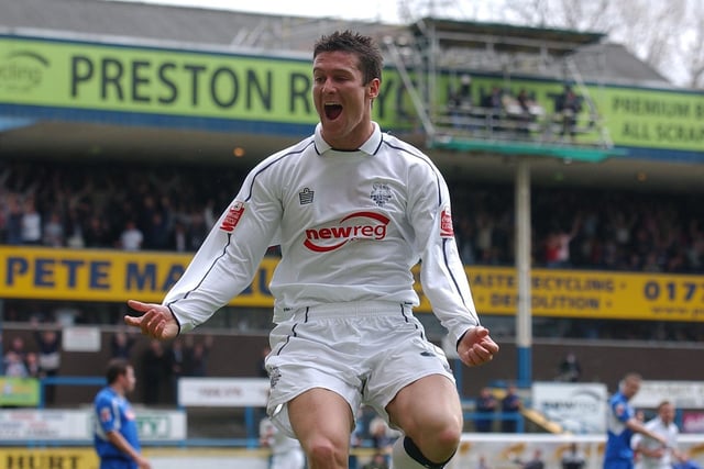 David Nugent after giving PNE the lead against Derby