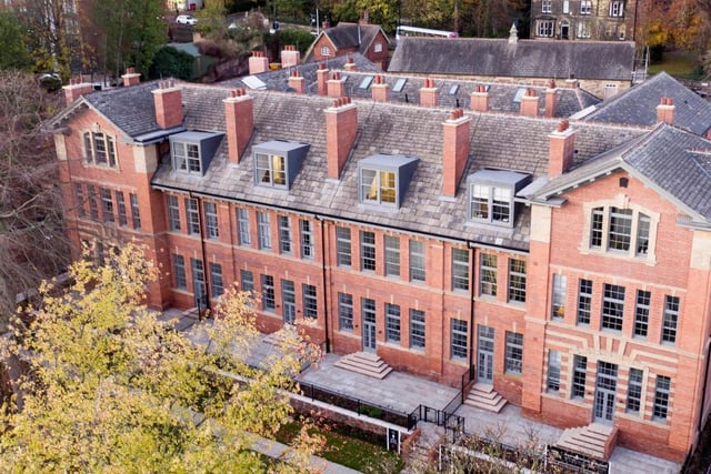 The flat is in the former Leeds Girls' High School, which merged with Leeds Grammar School back in 2005.