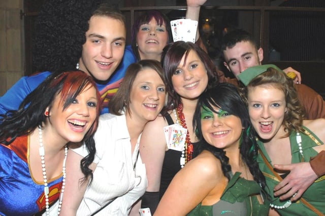 Lisa, Ami, Azz, Gal, Charlotte, Holly, Vicky and Abi in town in 2008.