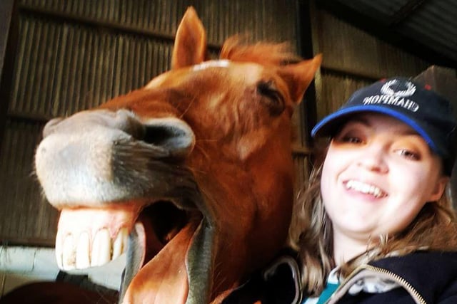 Lucy Anne Morgan said: "My horse Rosie. Clearly I am boring her with all the extra time I'm spending with her!"