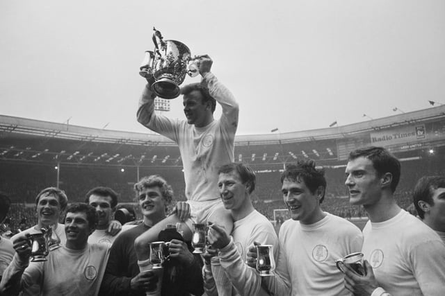Billy Bremner and his side celebrate after beating Arsenal in the League Cup final at Wembley.