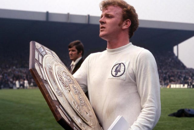 Billy Bremner holds the Charity Shield after Leeds beat Manchester City 2-1 at Elland Road.