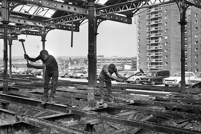 Central Station on Station Road under demolition in August 1973.
