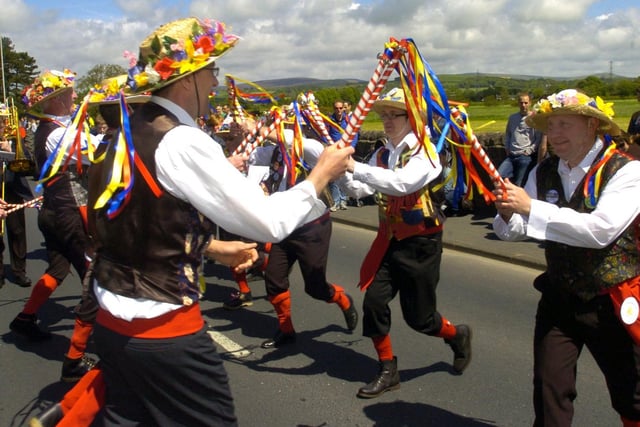The Boddington Bells Morris Dancers from Churchtown performing at Catterall Gala in 2013