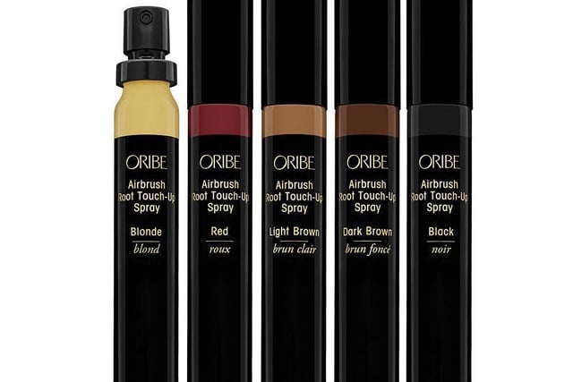 Oribe Airbrush Root Touch Up Spray costs from 25, see www.oribe.com and Russell Eaton colour consultation service @Russelleatonhair email salon.leeds@russelleatonhair.com