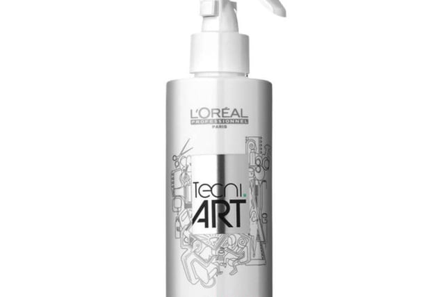 LOral Professionnel Tecni Art Pli spray, 16.10, often used in photoshoots to add grip, volume to flat roots and hold.