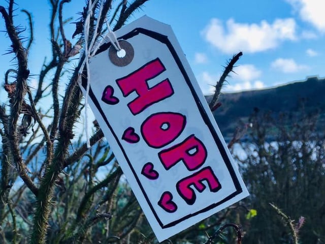 Cravitz George Emma said: "Hope. I made cards and put the up round Scarborough on my walks to spread hope and encouragement."