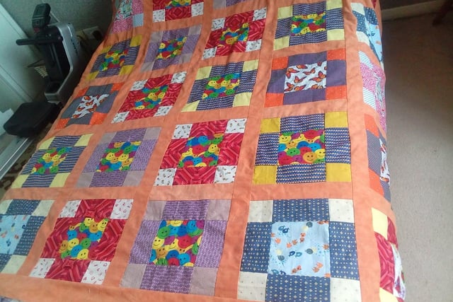 Janet Penn Rochester said: "Made a quilt cover for my partially sighted daughter. Nice and bright."