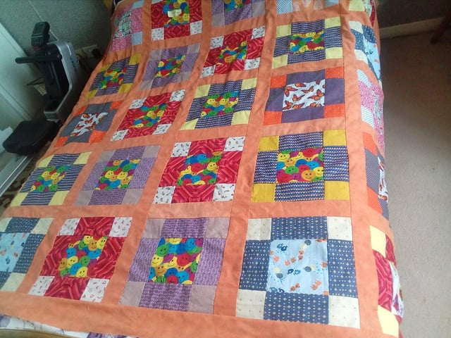 Janet Penn Rochester said: "Made a quilt cover for my partially sighted daughter. Nice and bright."