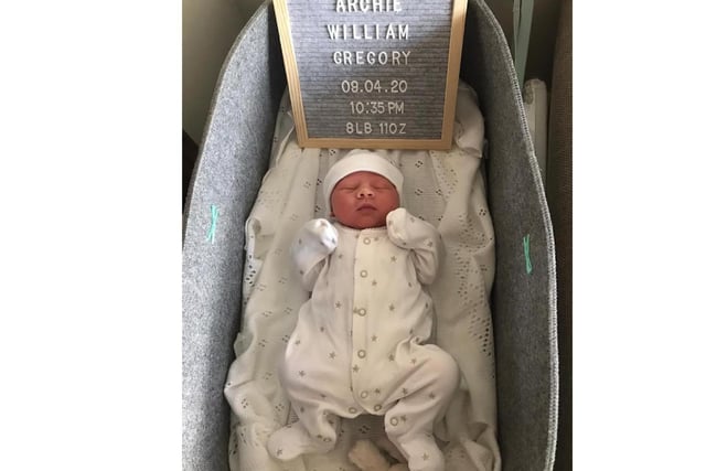 Daniel Gregory said: "Our first child, Archie Gregory, born during the lockdown on April 9th."