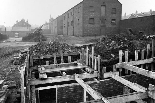 An air raid shelter under construction atLeeds Corporation Refuse Destructor located between Stanley Road and Florence Street.