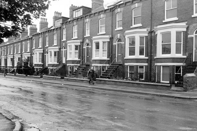 The middle part of Gathorne Terrace after 'enveloping'. This was a programme of repair and renovation to the exterior of the red brick terraced properties.