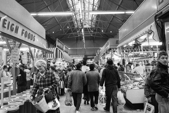 The old Wigan market hall in December 1987.