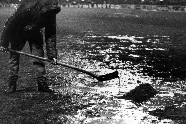 The Whites travelled to Belgium two weeks later and this was the state of the pitch in Anderlecht's Vanden Stock Stadion.