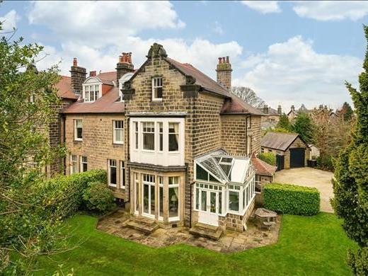 This six bedroom, semi-detached house is located near the Stray and the town centre. It is up for sale with Knight Frank for 1,799,000.