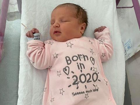 Coralie Thompson said: "Frankie Sofia born on 4th may (11 days early) at 06.07am weighing 8lb 11.5oz."
