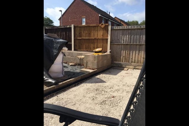 Lisa Howarth's husband is still working on their 'massive' back garden project. Keep going, it's looking great!