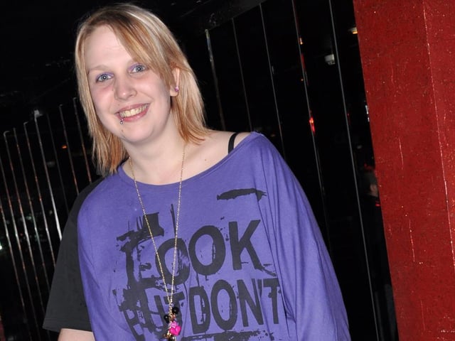 Kim  enjoying a night out.
