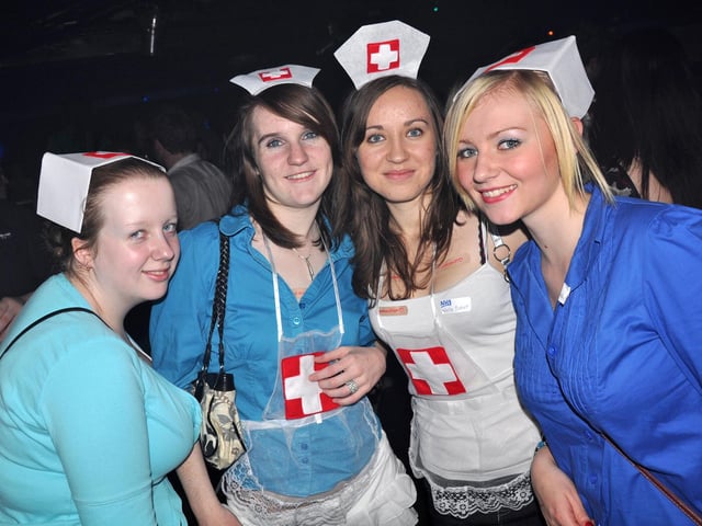 Lucy, Rachael, Stephanie and Alisha in fancy dress.