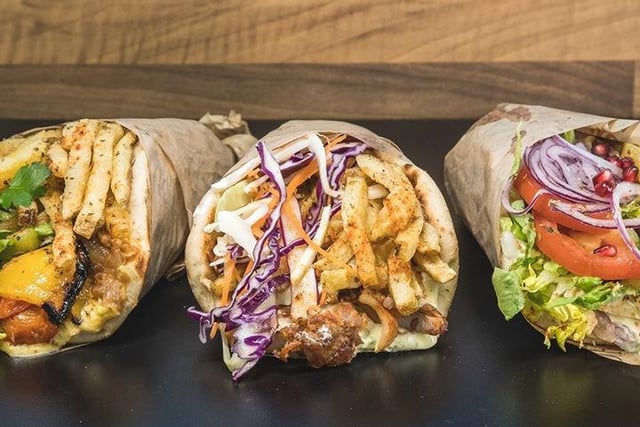 A traditional Greek yeeros restaurant offering delicious food combinations in loaded wraps. There's a halloumi loaded wrap for veggies and a veg-packed wrap for vegans. Order on JustEat or Uber Eats.