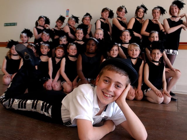 Ben Frew, 10, and fellow dancers from the Carol May School of Dance, taking part in Its Showbiz Time at the Charter Theatre, Preston