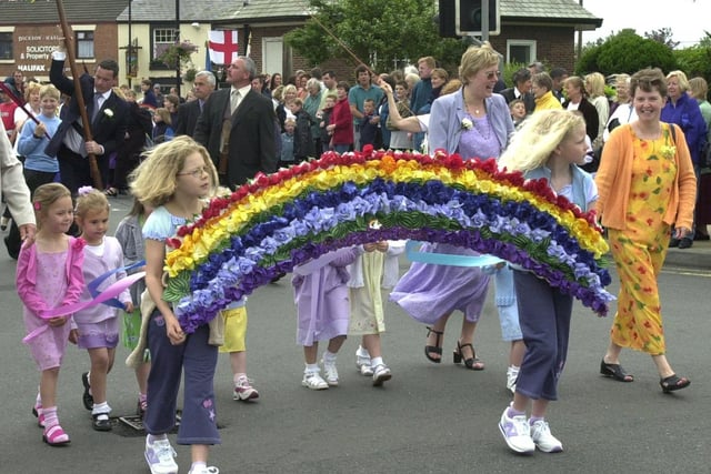 A colourful rainbow in the parade at Freckleton Club Day