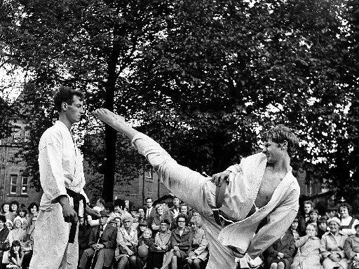 Karate at Wigan Infirmary garden party August  1969