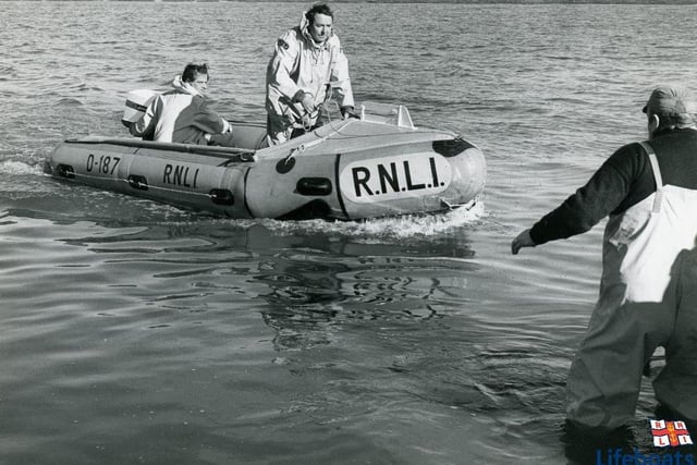 D-187 was Fleetwoods 2nd Inshore lifeboat seen here on Sunday October 21 1973.