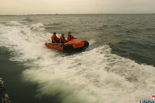 One of the lifeboats in action.