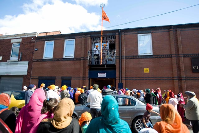The Sikh festival of Vaisakhi celebrations at the Guru Nanak Cultural and Recreation Centre and Temple in Tunbridge Street in Preston in 2012